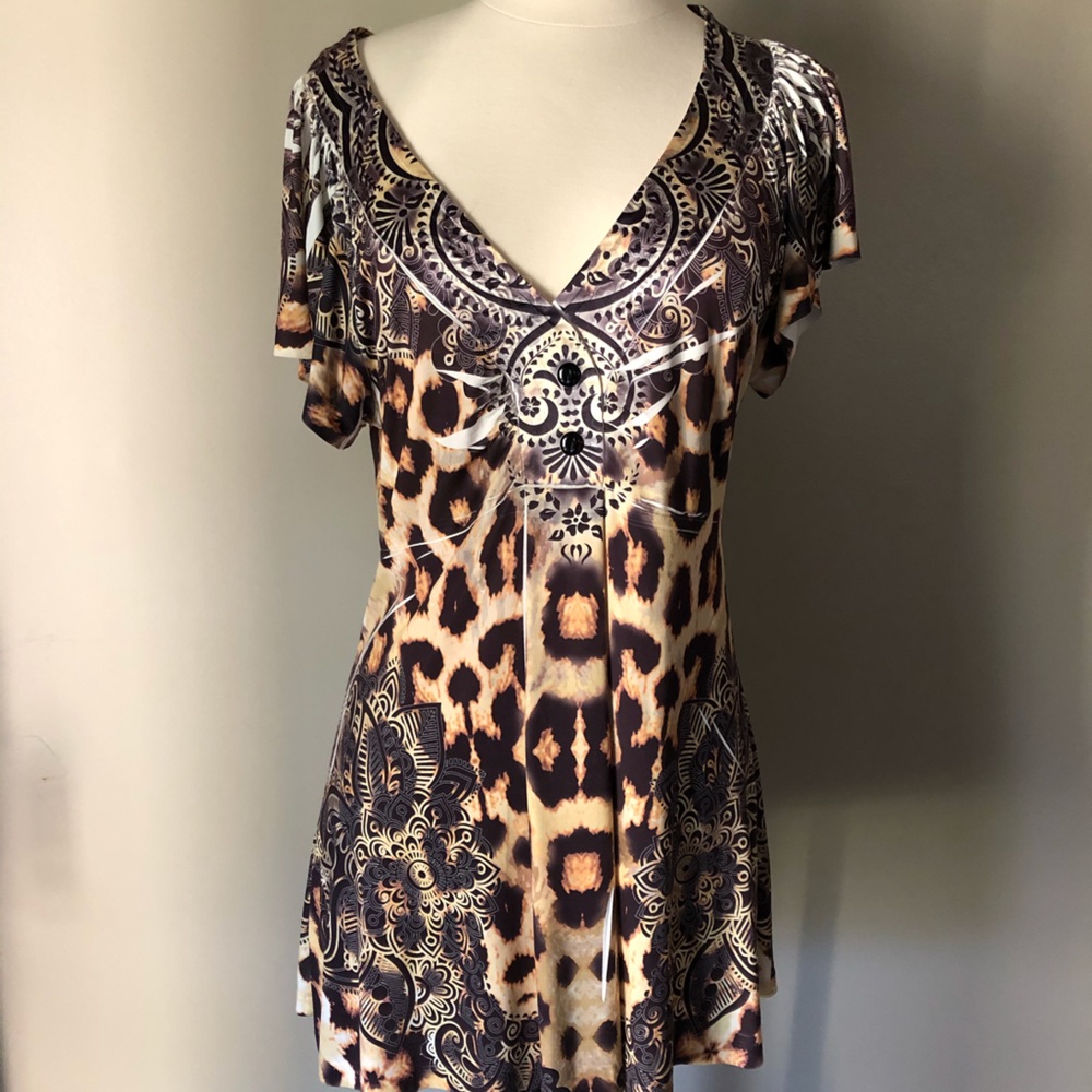 Emerald Live and Let Live Animal Print Blouse